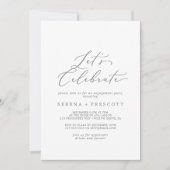 Delikate Silberkalligraphie Feiern Einladung (Vorderseite)