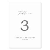 Delikate Silberkalligraphie-Tischnummer Tischnummer (Rückseite)