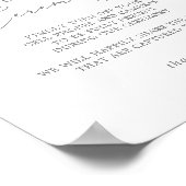 Delikate Silberkalligraphie Unplugged Zeremonie Poster (Ecke)