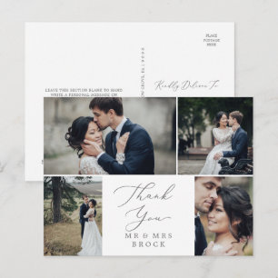 Delikate Silver 4 Fotovorlage Vielen Dank Postkarte