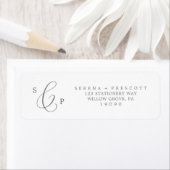 Delikate Silver Calligrafy Return Address Label (Insitu)