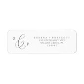 Delikate Silver Calligrafy Return Address Label (Vorne)