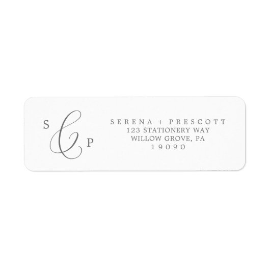 Delikate Silver Calligrafy Return Address Label (Vorne)