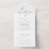 Delikate Silver Calligrafy Wedding All In One Einladung (Innen Boden)