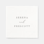 Delikate Silver Calligrafy Wedding Serviette (Vorderseite)