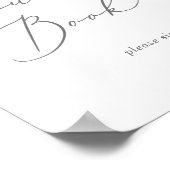 Delikate Silver Calligraphy Guest Book Sign Poster (Ecke)