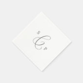 Delikate Silver Calligraphy Monogram Wedding Serviette (Ecke)