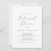 Delikate Silver Calligraphy Probe Dinner Einladung (Vorderseite)