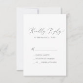 Delikate Silver Calligraphy Simple RSVP Card (Vorderseite)