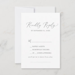 Delikate Silver Calligraphy Song Request RSVP Card