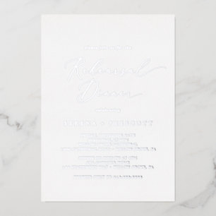 Delikate Silver Foil Calligrafy Probe Dinner Folieneinladung