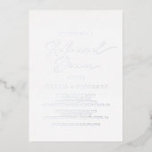 Delikate Silver Foil Calligrafy Probe Dinner Folieneinladung (Vorderseite)