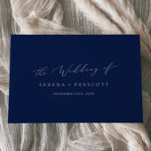 Delikate Silver Gray and Navy Monogram Wedding Gästebuch