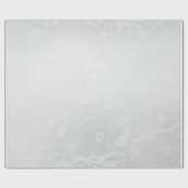 Delikate Silver Grey White Roses Lace Geschenkpapier (Flach)