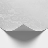 Delikate Silver Grey White Roses Lace Geschenkpapier (Ecke)