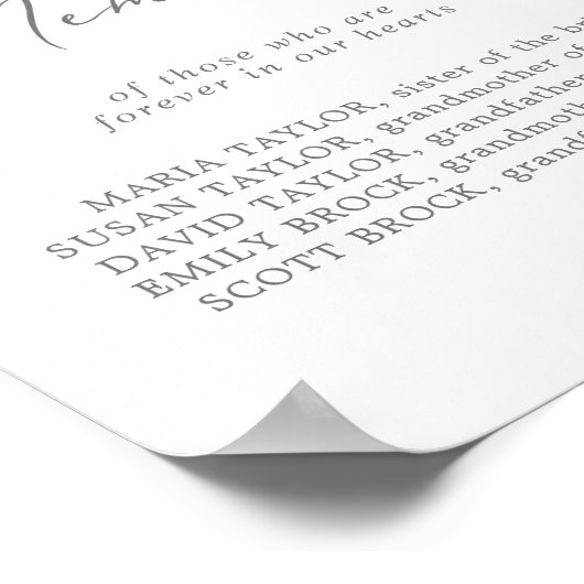 Delikate Silver Love Gedächtnismesse Poster (Ecke)