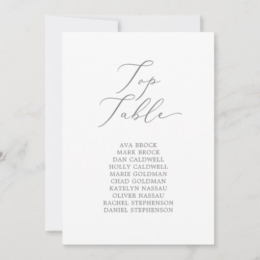 Delikate Silver Top Table Seekarte (Vorderseite)