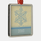 Delikate Snowflake Premium Square Ornament (Rechts)