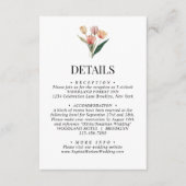 Delikate Soft Tulips Wasserfarbe Hochzeitsdetails Begleitkarte (Vorderseite)