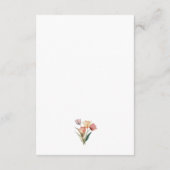 Delikate Soft Tulips Wasserfarbe Hochzeitsdetails Begleitkarte (Rückseite)