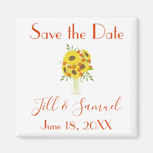 Delikate Sonnenblume Save the Date Magnet (Vorne)