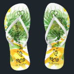 Delikate Sonnenblumen Bridesmaid Monogram Badesandalen<br><div class="desc">Sie werden diese wunderschöne handbemalte Aquarell von Sonnenblumen Liebe. Ideal für Ihre Hochzeitsstätten.</div>