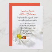 Delikate Spring Daisy Ladybug Wedding Einladung (Vorne/Hinten)