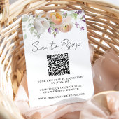 Delikate Spring Floral Wedding QR Code RSVP Karte