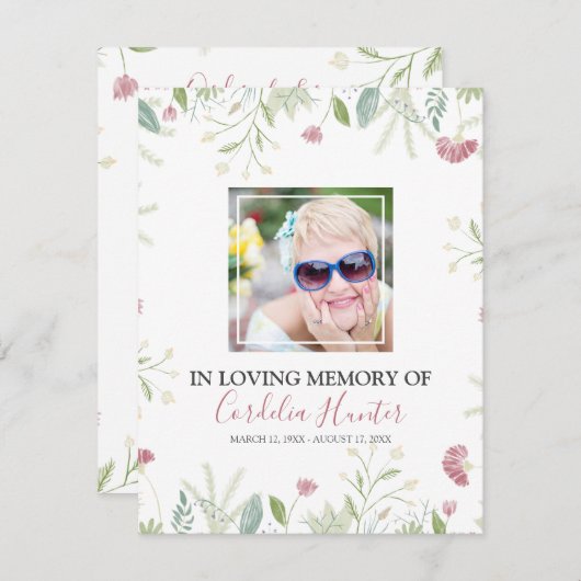 Delikate Spring Florals | Beerdigungsauftrag (Vorne/Hinten)