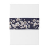 Delikate staubige lila Blume Aquarell Dunkle Marin Einladungsbanderole (Rückseitenbeispiel)