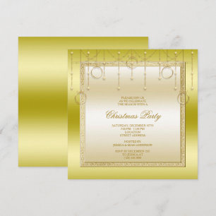 Delikate Sterne & Rings Goldenes Weihnachtsfest Pa Einladung