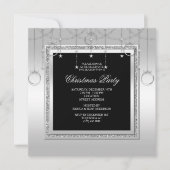 Delikate Sterne & Rings Weihnachtsfest Party Einladung (Vorderseite)