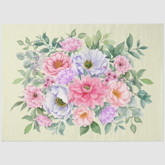 Delikate Summer Garden Party Blume Entdecken Seidenpapier (Vorderseite)