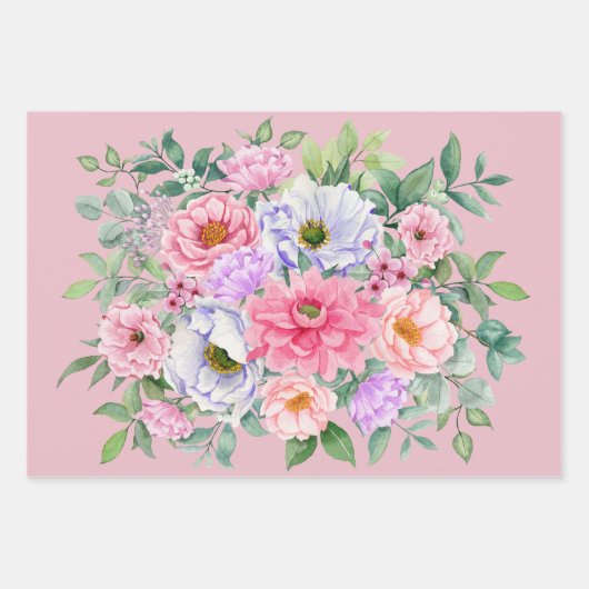 Delikate Summer Garden Party Blume Geschenkpapier Set (Vorderseite 3)