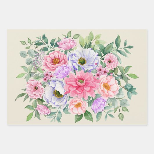 Delikate Summer Garden Party Blume Geschenkpapier Set (Vorderseite 2)