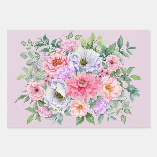 Delikate Summer Garden Party Blume Geschenkpapier Set (Vorderseite)