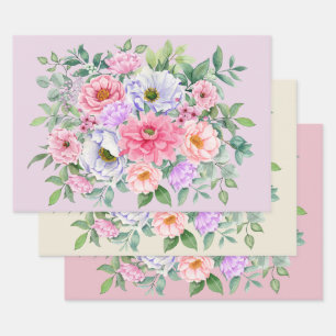 Delikate Summer Garden Party Blume Geschenkpapier Set