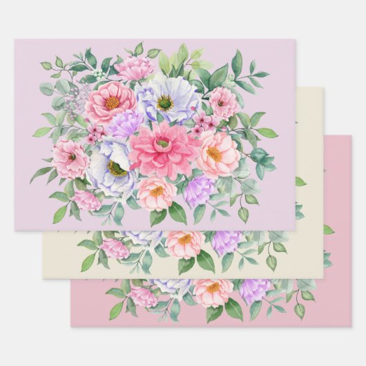 Delikate Summer Garden Party Blume Geschenkpapier Set (Set)