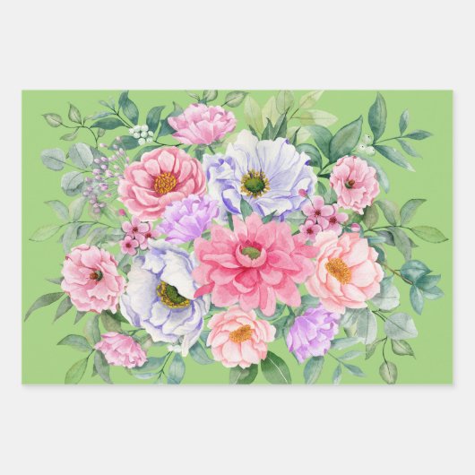 Delikate Summer Garden Party Blume Geschenkpapier Set (Vorderseite 3)