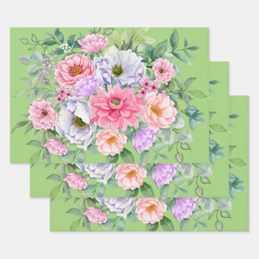 Delikate Summer Garden Party Blume Geschenkpapier Set (Set)