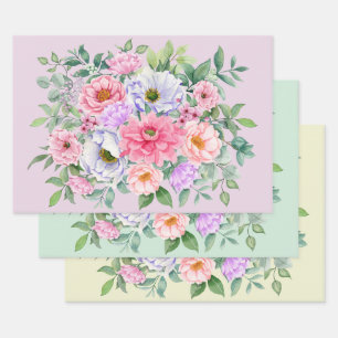 Delikate Summer Garden Party Blume Geschenkpapier Set