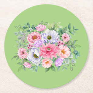 Delikate Summer Garden Party Blume Runder Pappuntersetzer