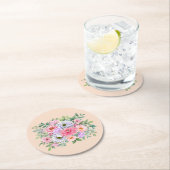 Delikate Summer Garden Party Blume Runder Pappuntersetzer (Vor Ort)