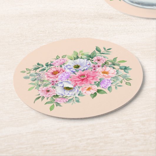 Delikate Summer Garden Party Blume Runder Pappuntersetzer (Angewinkelt)