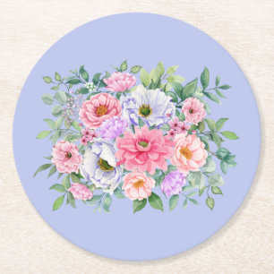 Delikate Summer Garden Party Blume Runder Pappuntersetzer