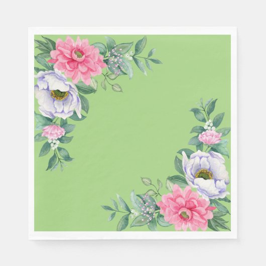 Delikate Summer Garden Party Blume Serviette (Vorderseite)