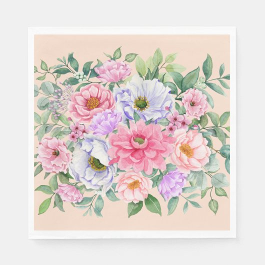 Delikate Summer Garden Party Blume Serviette (Vorderseite)