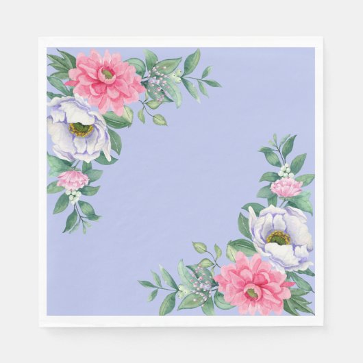 Delikate Summer Garden Party Blume Serviette (Vorderseite)