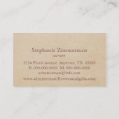 Delikate Tageskarte, orange Blume Visitenkarte (Rückseite)