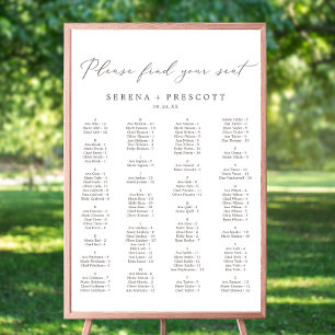 Delikate Taupe Alphabetische Sitzkarte Poster